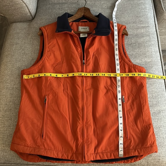 VINTAGE LL Bean Orange Vest Fleece Lined - Picture 7 of 10